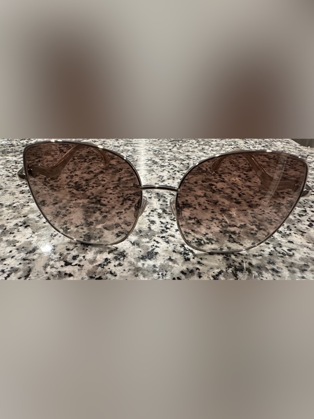 $65!! Jimmy Choo Women’s Light Silver & Brown Square Sunglasses. FREE SHIPPING!